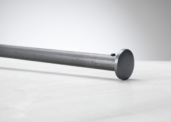 16mm curtain pole, Bradfield Button finial, in Beeswax